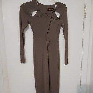 Maxi Bodycon Taupe Dress - Dance and Marvel